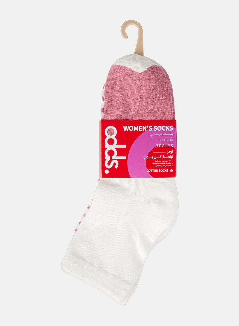 Odds Women's Pack of 3 Half Terry High L-Shape Patterned Socks - Image 5